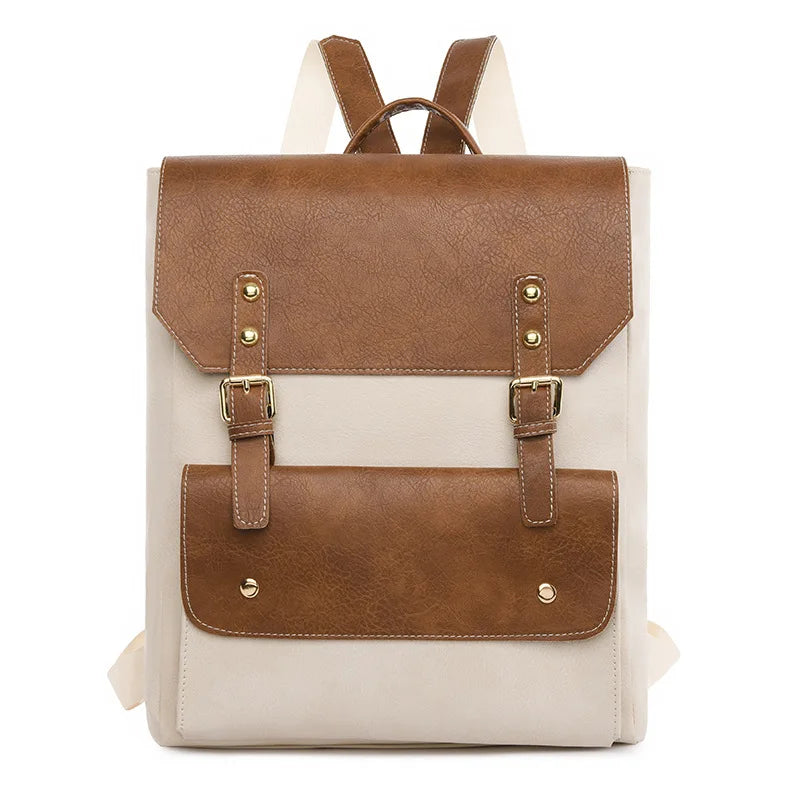Vintage Leather School Backpack