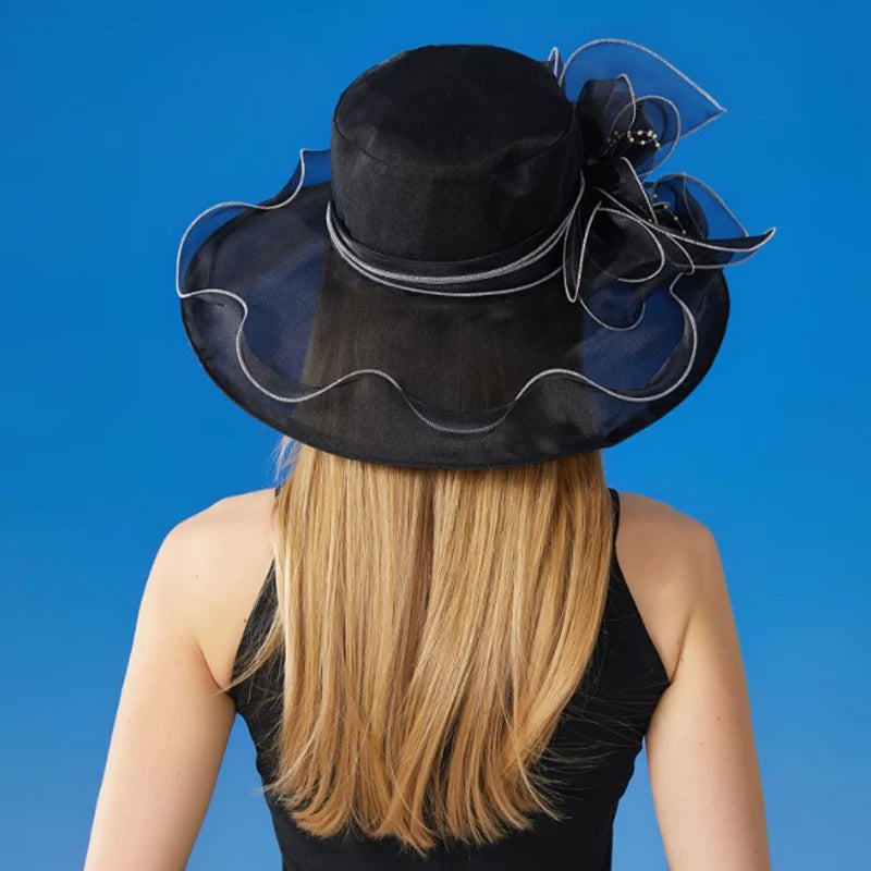 Women's Organza Wide Brim Sun Hat Beach