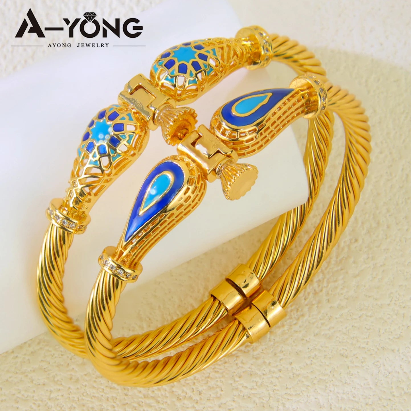 Gold Turquoise Bridal Bangle