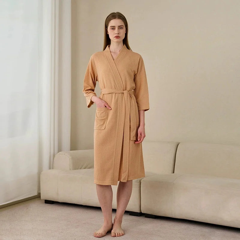 Waffle Pattern Couple Robe