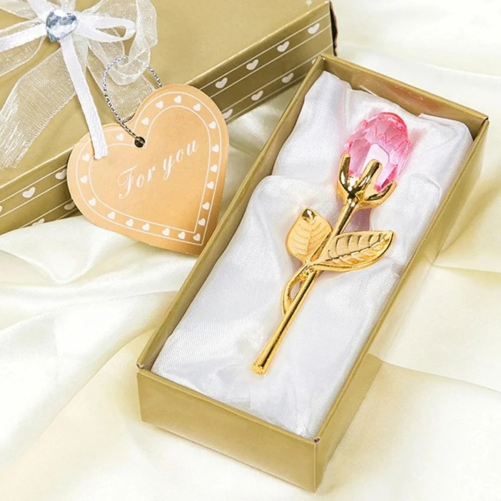 Crystal Glass Rose Artificial Flower Gift