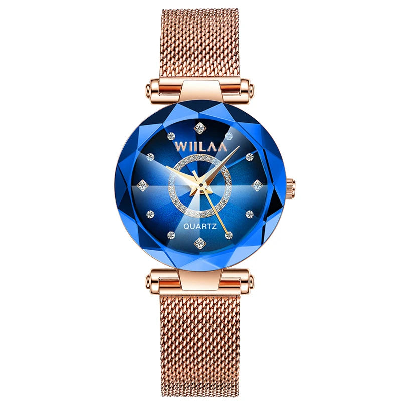 Rhinestone Gold Ladies Wristwatch