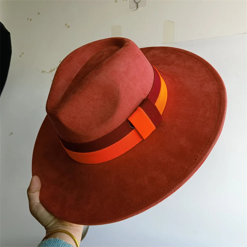 Women's Wide Brim Fedora Hat Retro Style