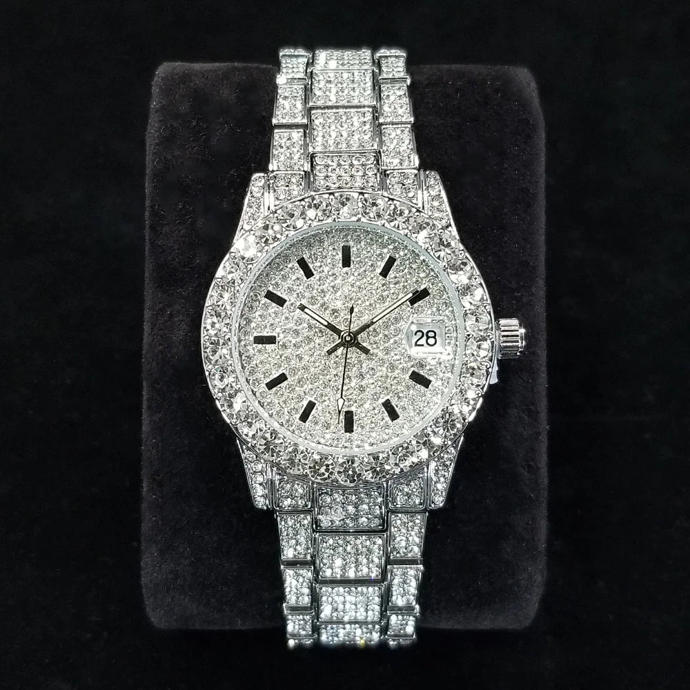 Iced Out Diamond Quartz Watch