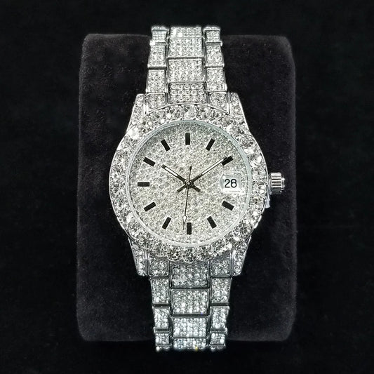 Iced Out Diamond Quartz Watch