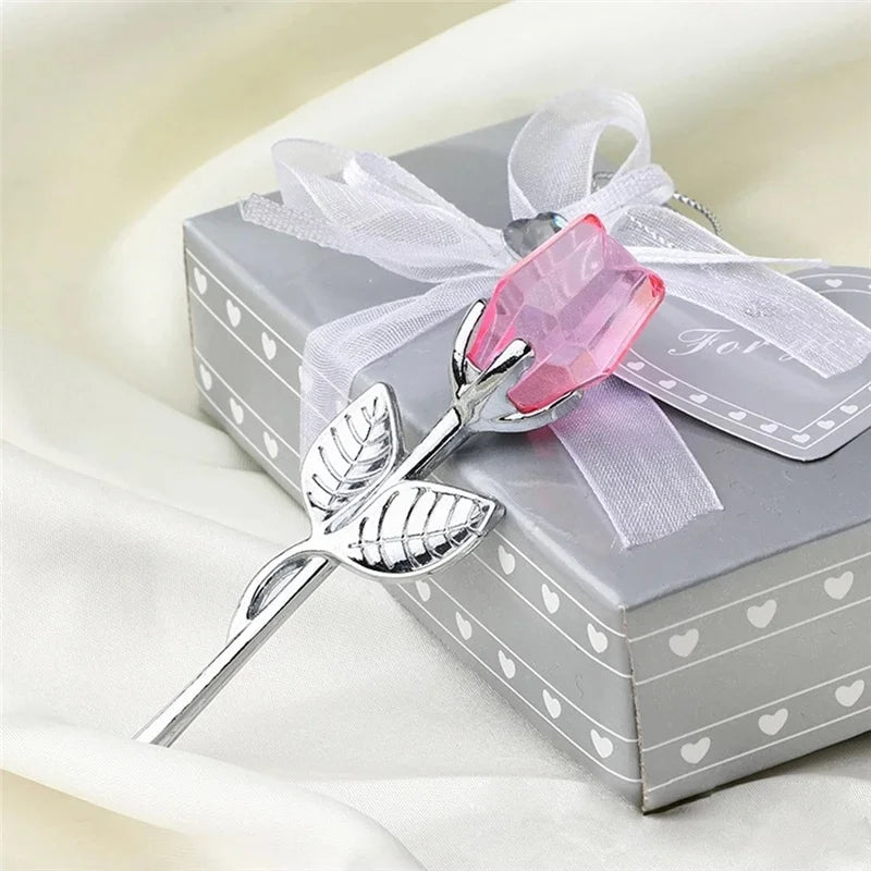 Crystal Glass Rose Ornament