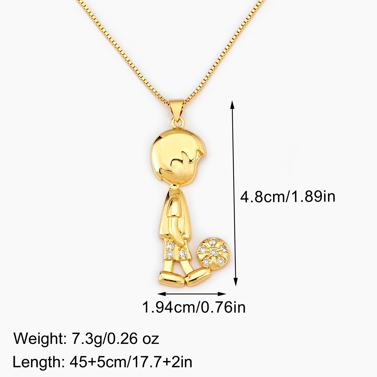 Couple Zircon Copper Pendant Necklace Gift