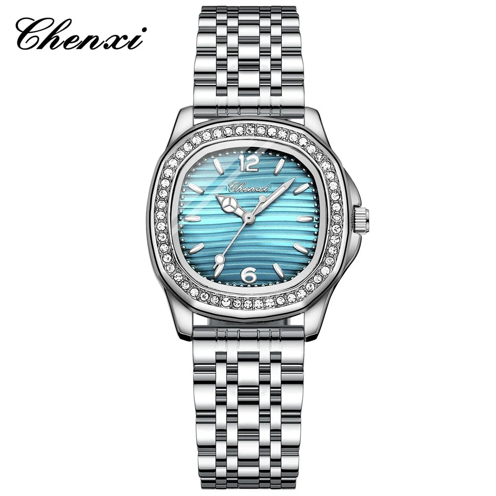 CHENXI Square Dial Steel Ladies Watch