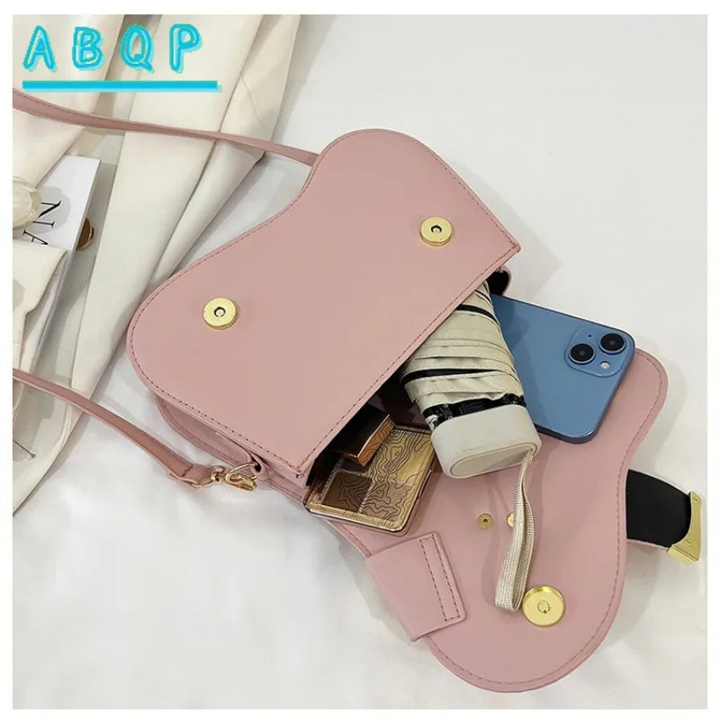 Women's Minimalist Shoulder Bag with Gold Hardware