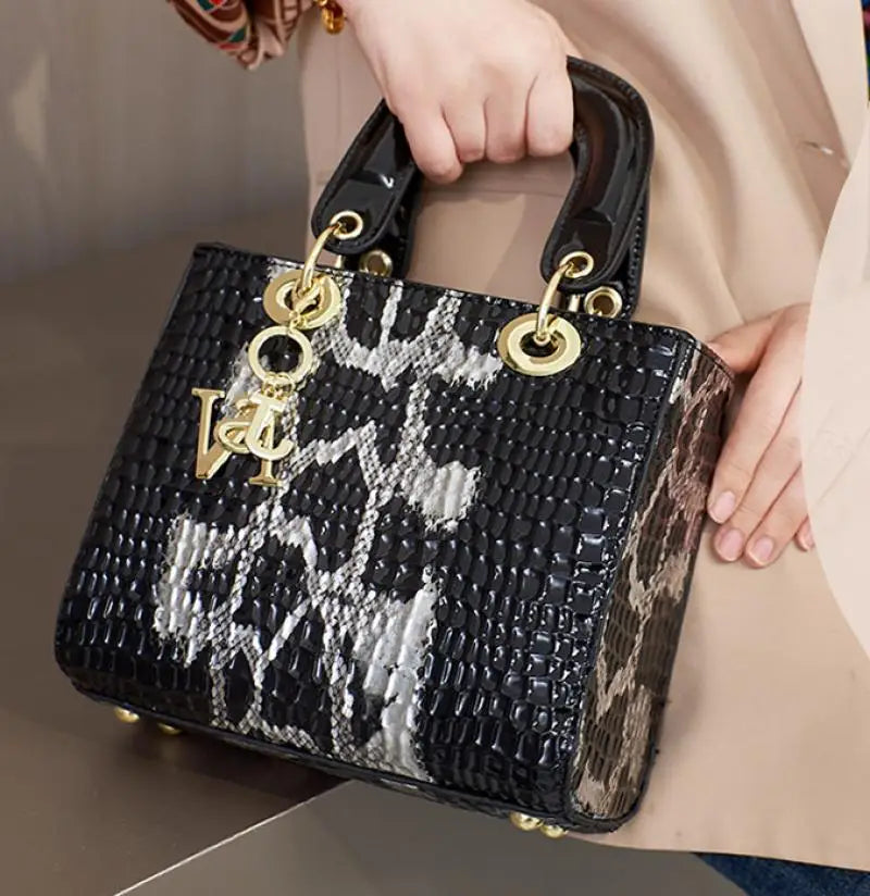 Women's Bright Leather Crossbody Shoulder Bag