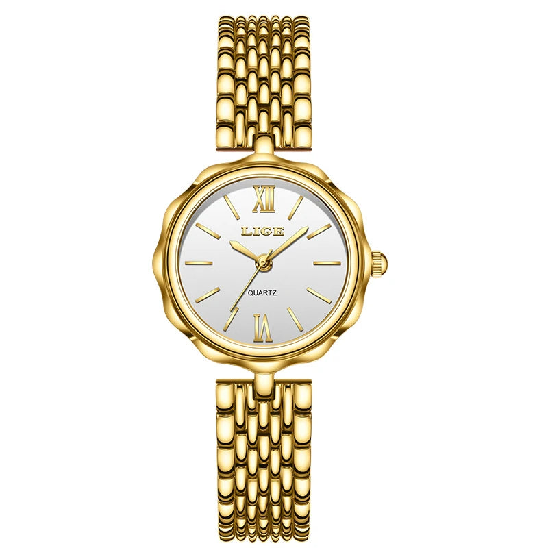 LIGE Small Dial Steel Ladies Watch