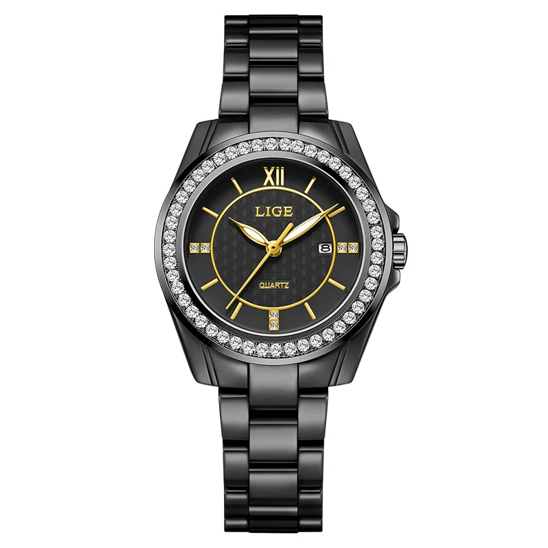 LIGE Ceramic Luminous Ladies Watch