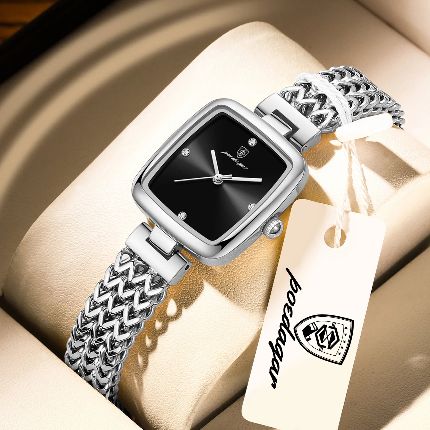 POEDAGAR Square Women Watch