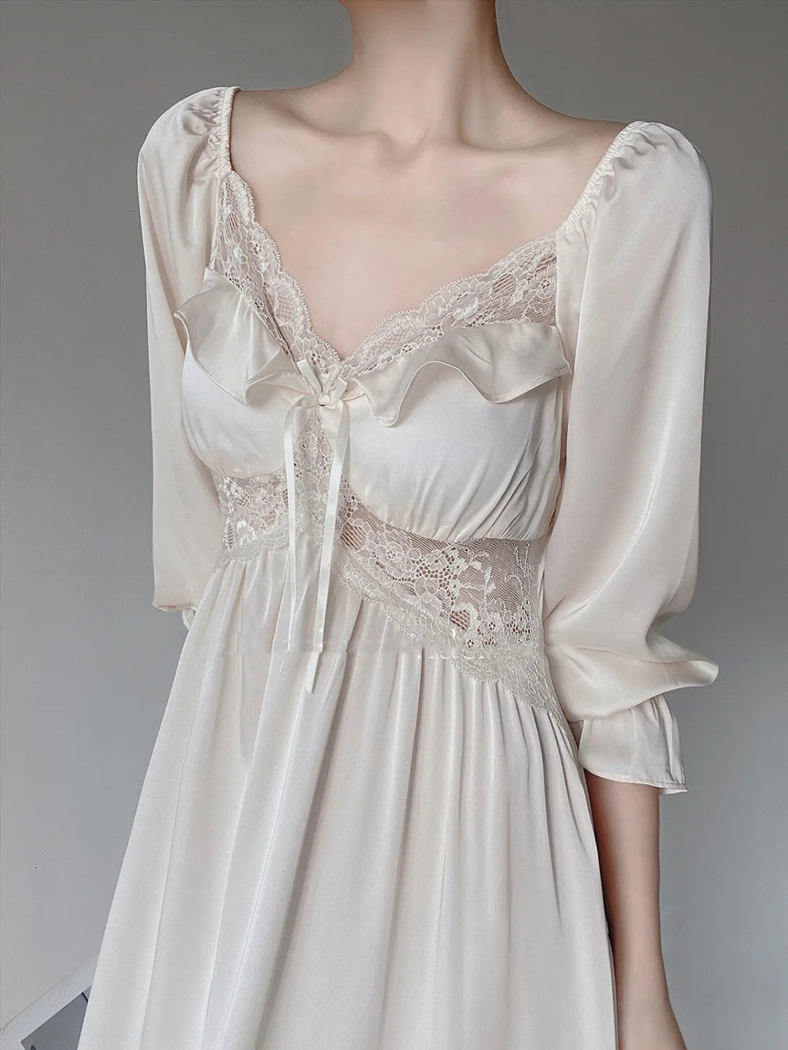 Women's French Lace Nightgown Elegant