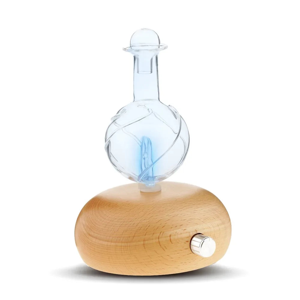 Waterless Nebulizer Wood Glass Oil Diffuser