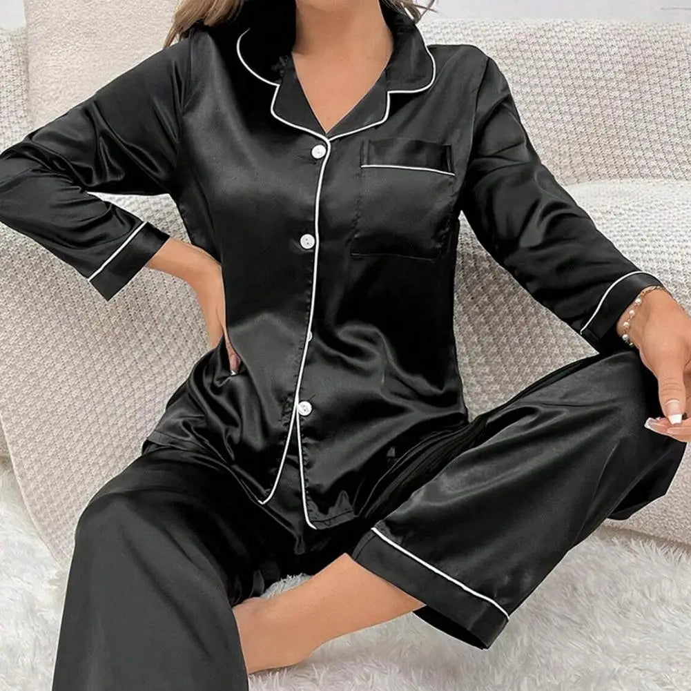 Women's Silk Button Pajama Set