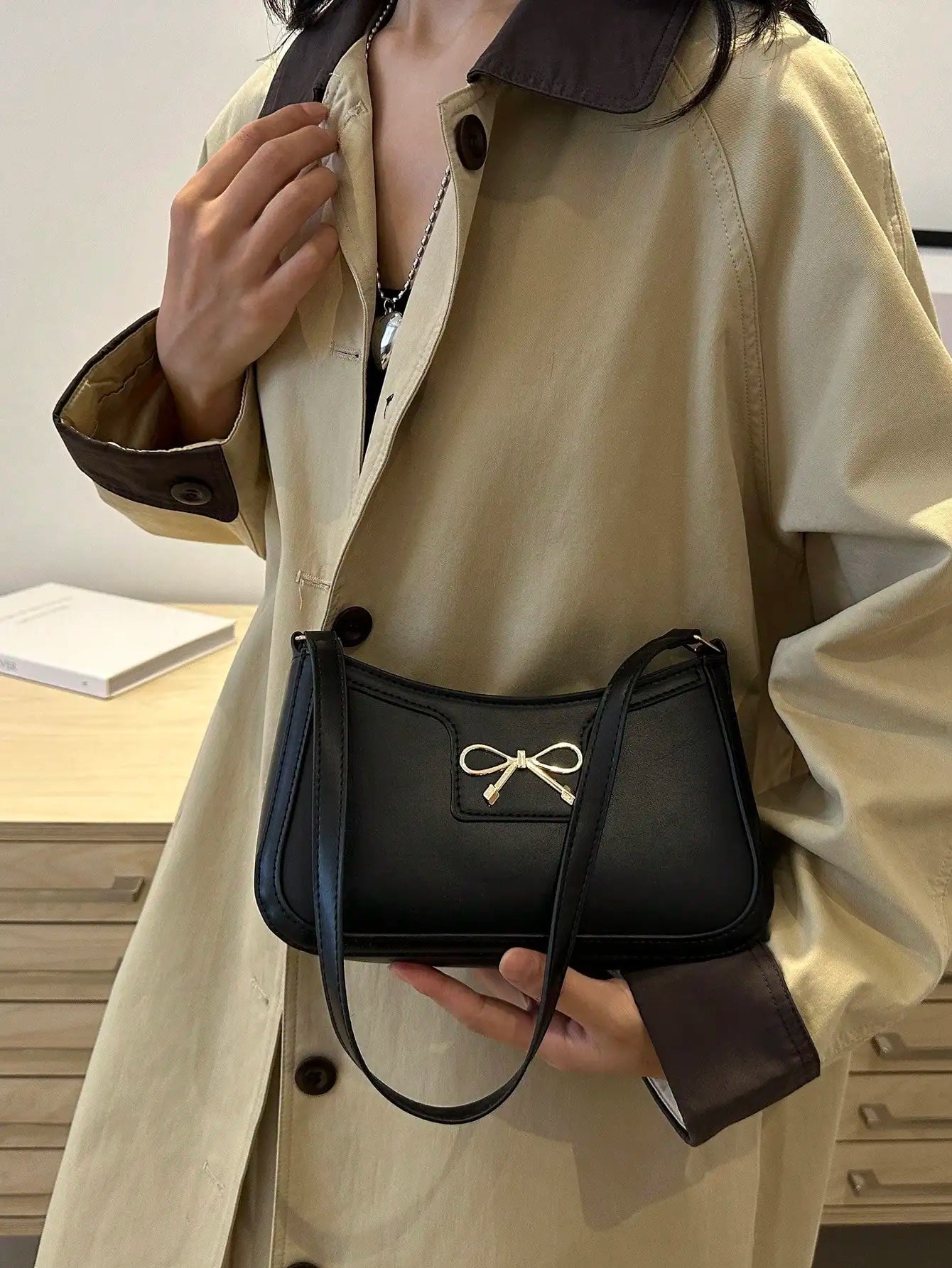 Women's Bow Shoulder Bag PU Leather