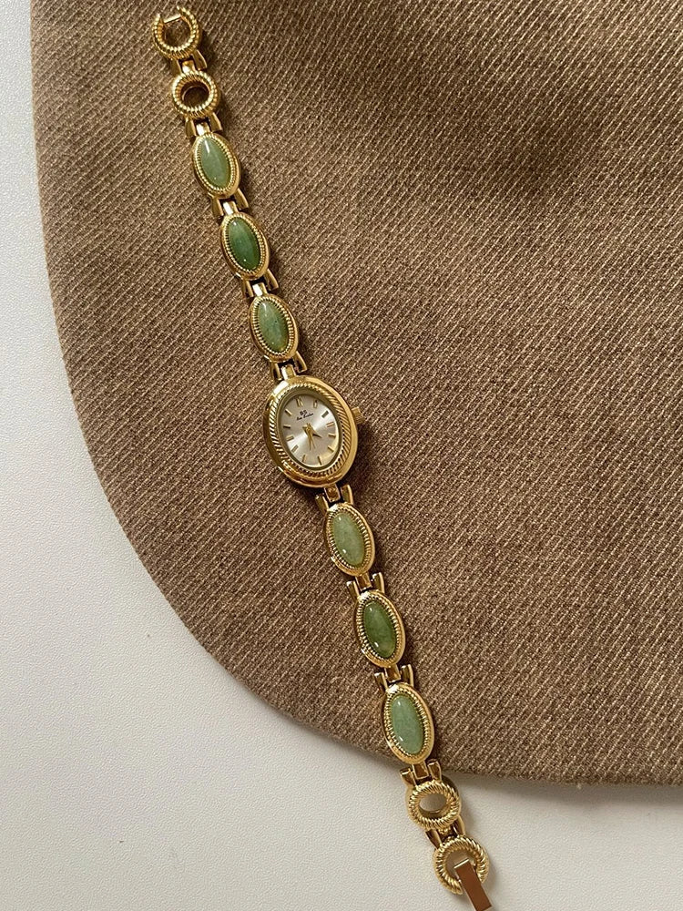 Jade Green Quartz Bracelet Watch