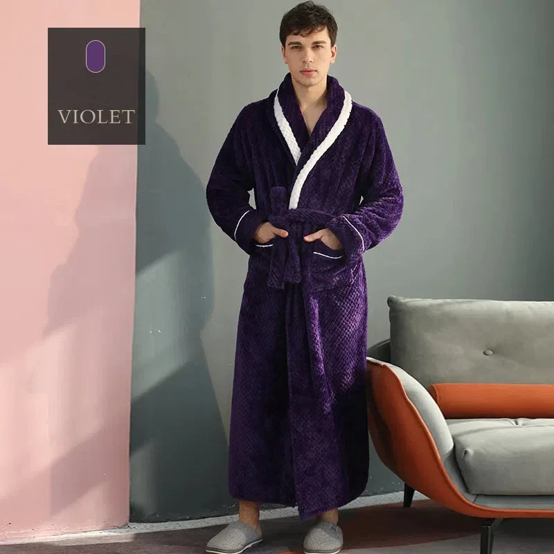 Flannel Couple Bathrobe Set