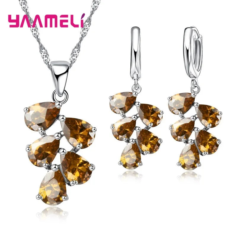 Sterling Silver Zirconia Jewelry Set