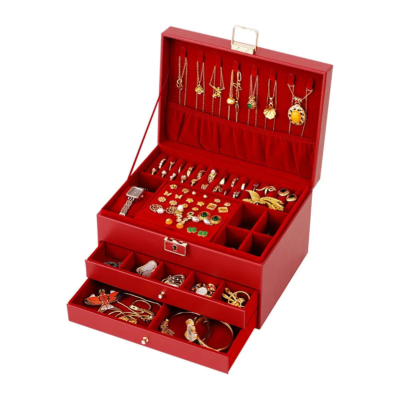 Festive Red Jewelry Storage Box