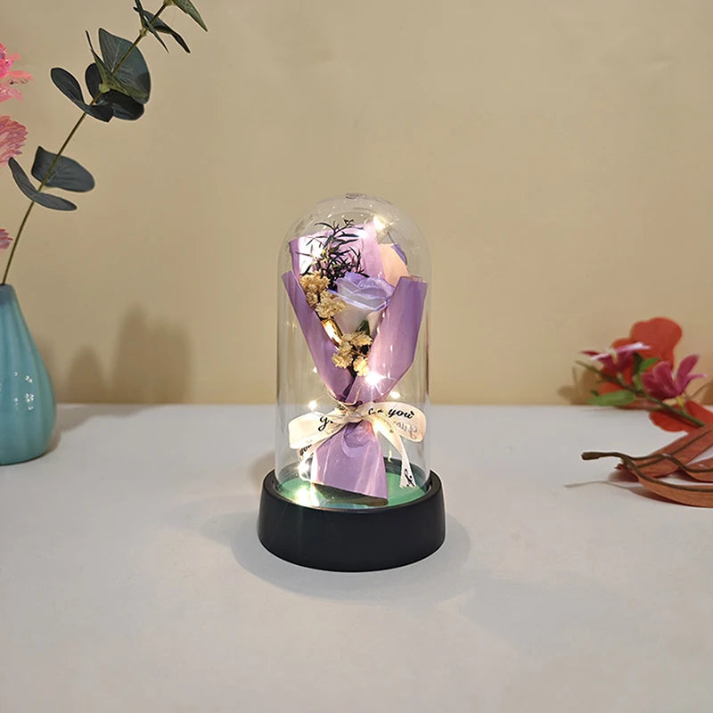 Eternal Rose LED Acrylic Soap Flower Set