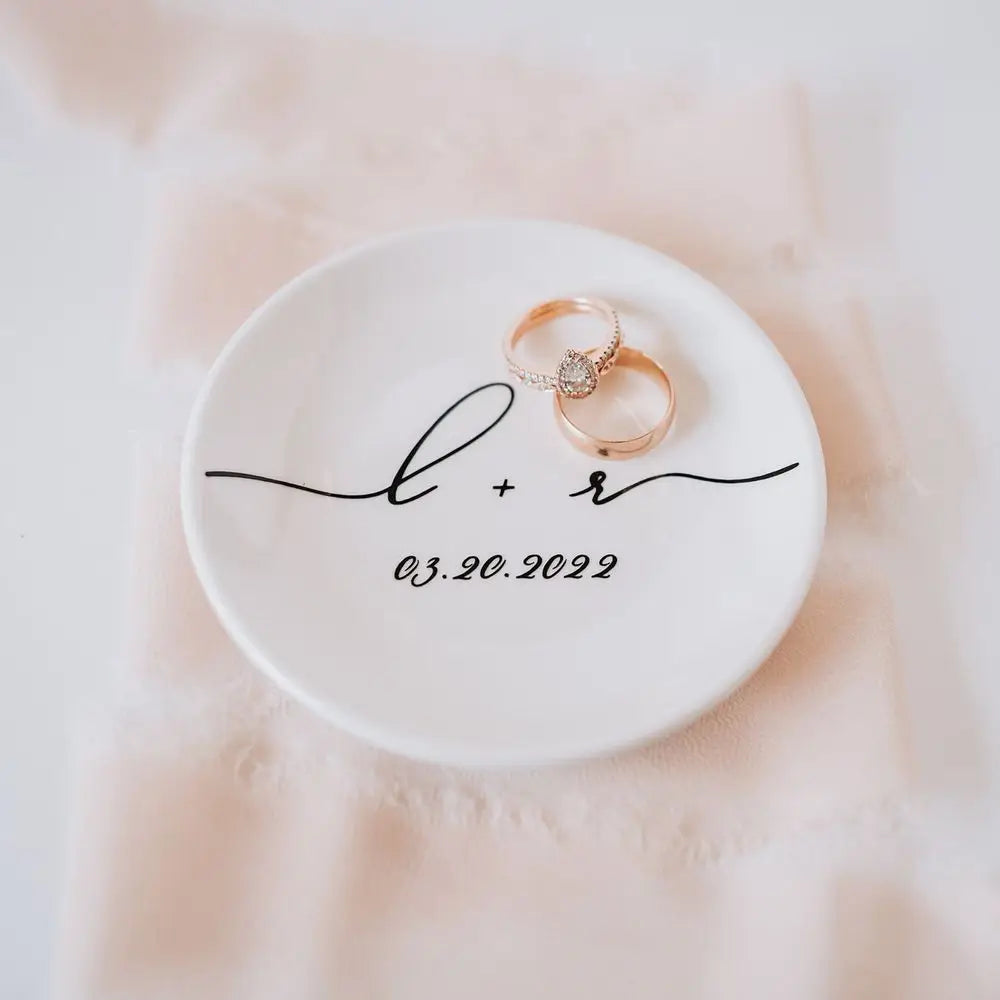 Ceramic Ring Jewelry Tray Wedding Gift