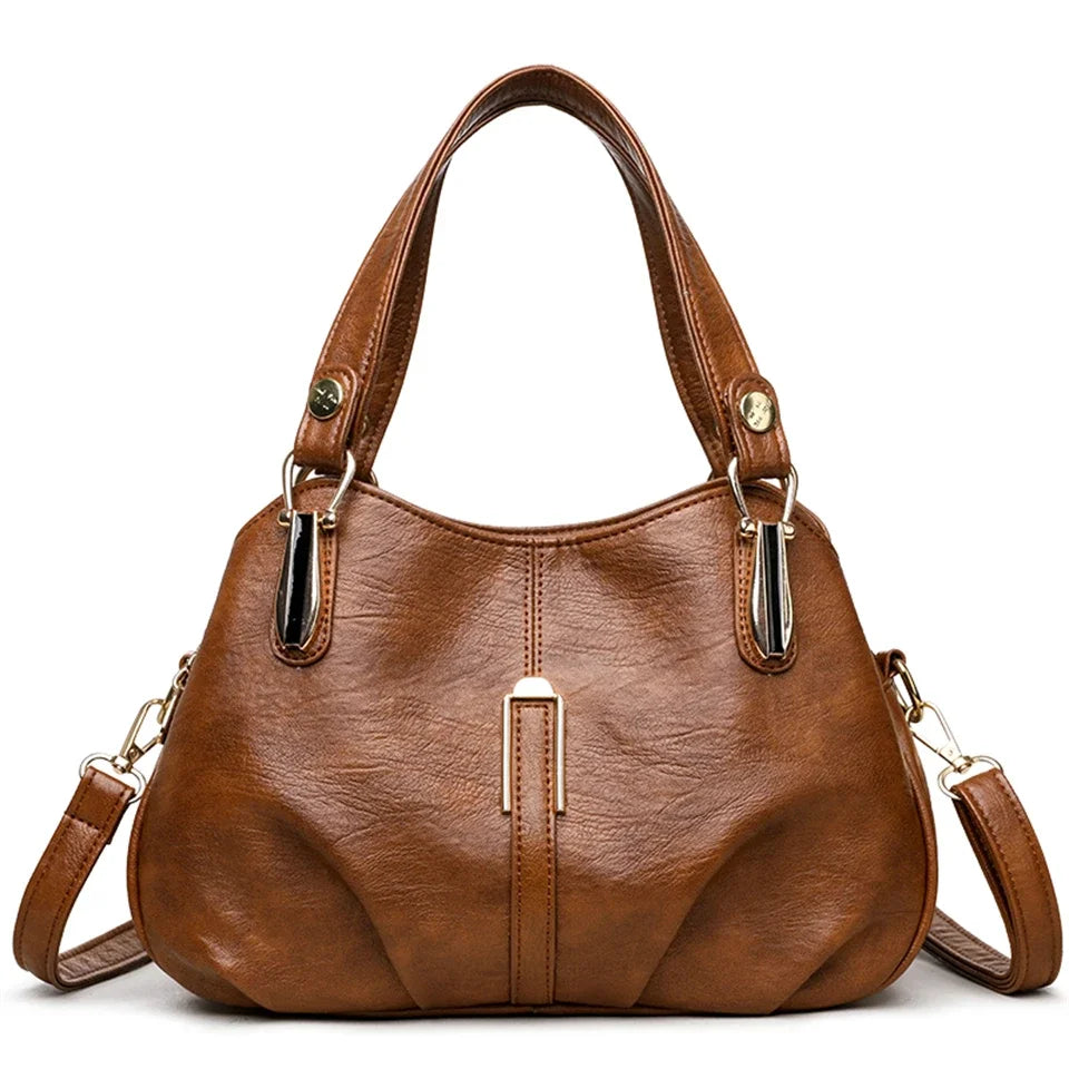 Women's Leather Commuter Tote Crossbody Bag