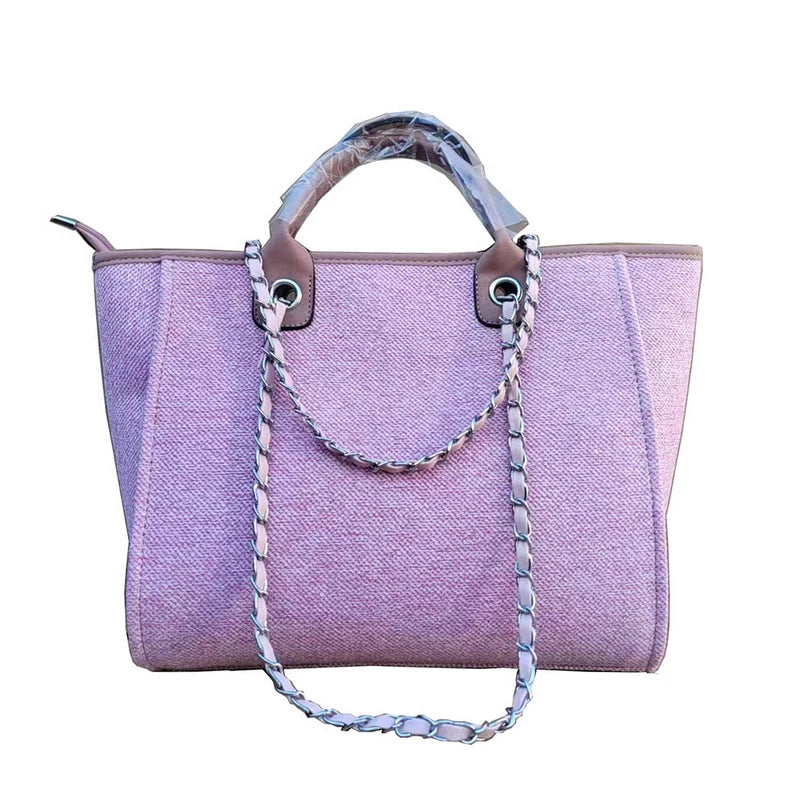 Canvas Chain Shoulder Tote