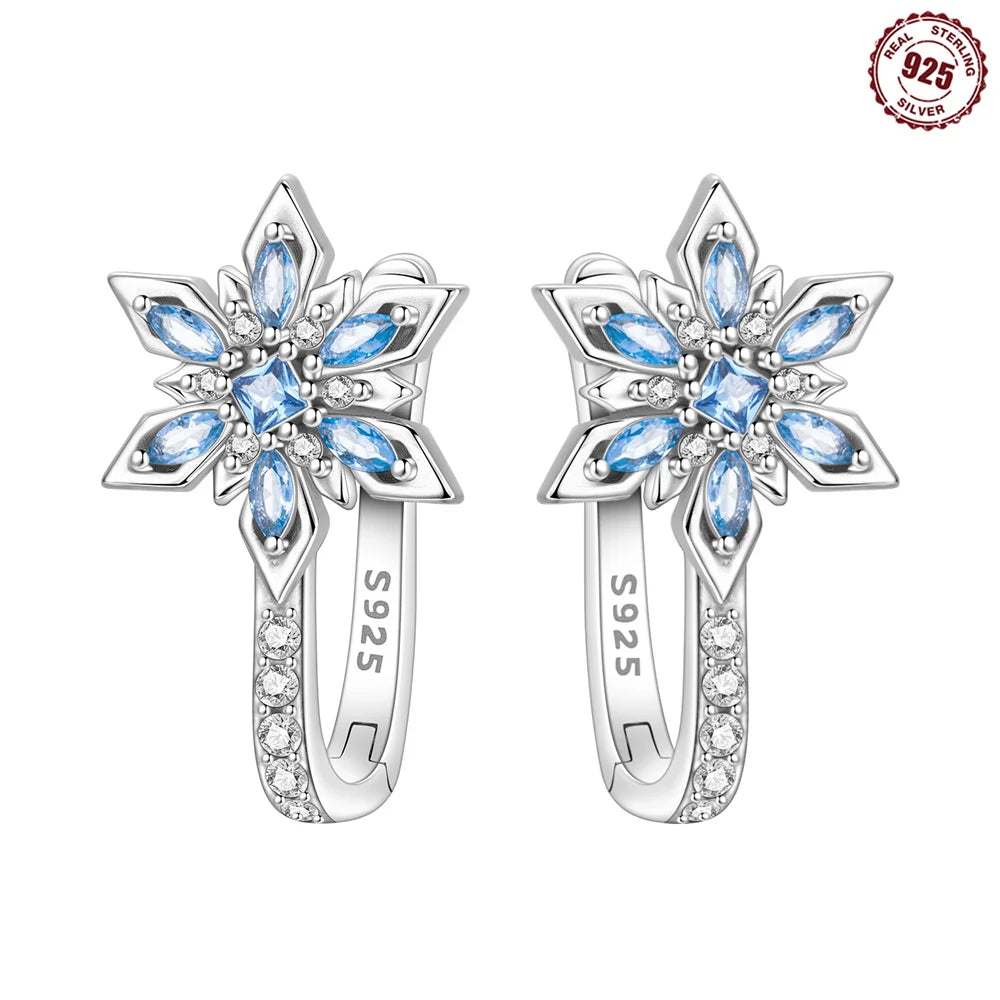 Women's S925 Silver Daisy Hoop Earrings
