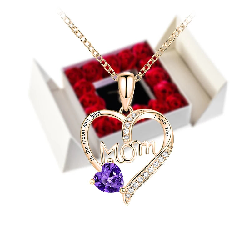 Women's Pendant Necklace Soap Rose Gift Box