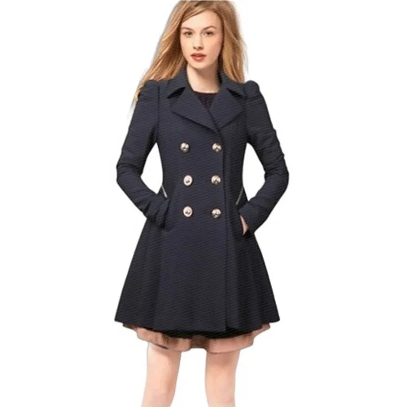 A-Line Button Women Trench Coat