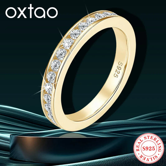 Moissanite Silver Wedding Band Ring