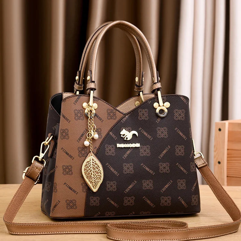 Women's Print Top-Handle Crossbody Tote Bag