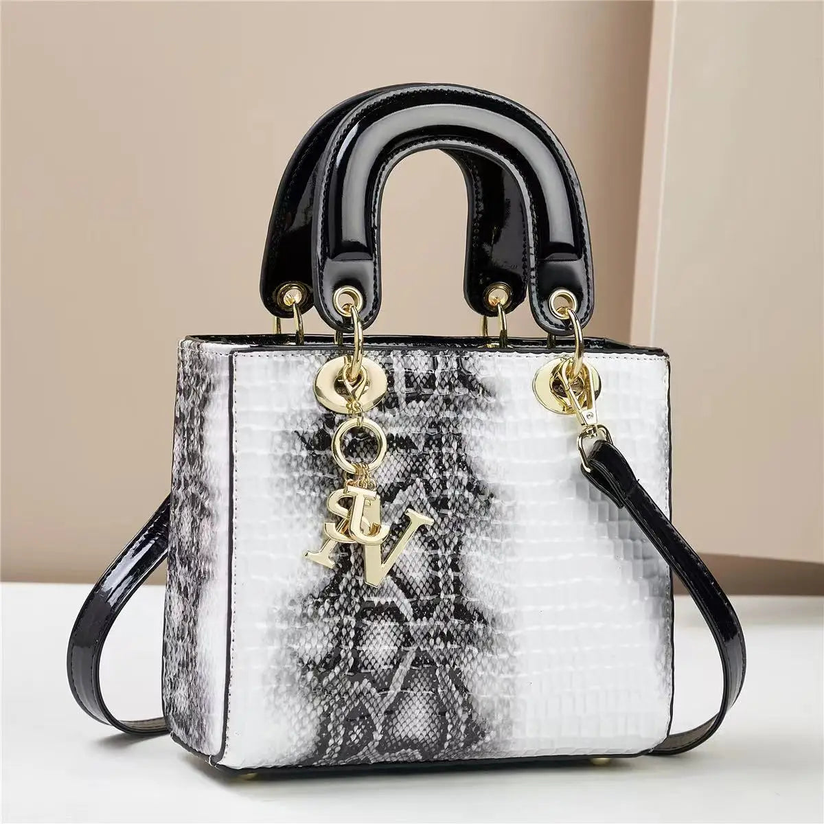 Women's Bright Leather Crossbody Shoulder Bag