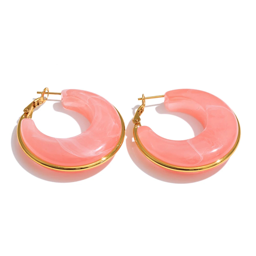 Chunky Acrylic Hoop Earrings