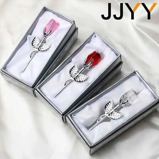 Crystal Rose Statue Gift Box Wedding Decor