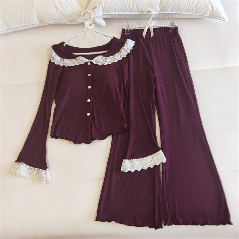 Women's Modal Pajama Set with Chest Pad