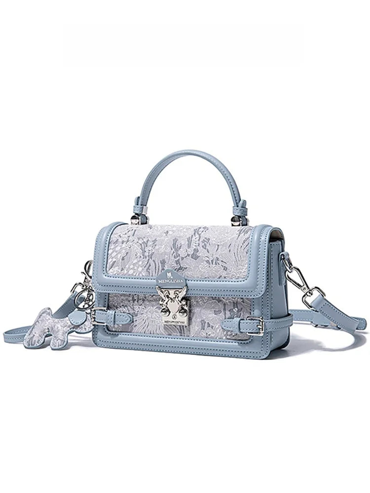 Embroidered Square Crossbody Bag
