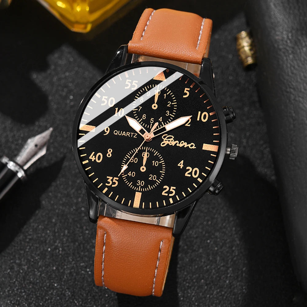 Men's Hip Hop Watch & Bracelet Set