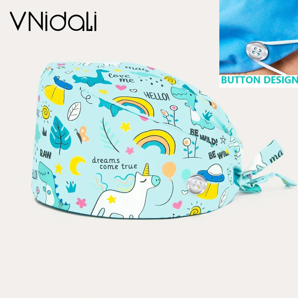 Scrub Cap with Button