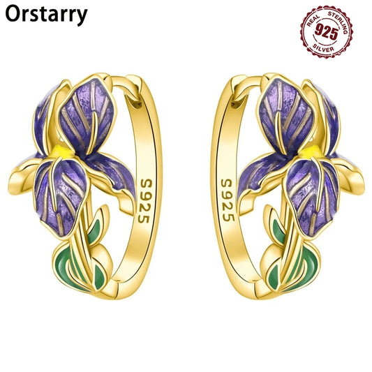 Women's S925 Silver Iris Hoop Earrings