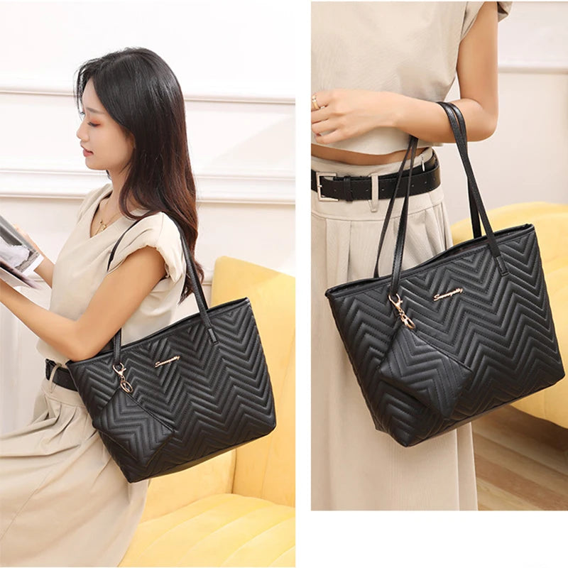 Wavy Grain Large Tote Bag