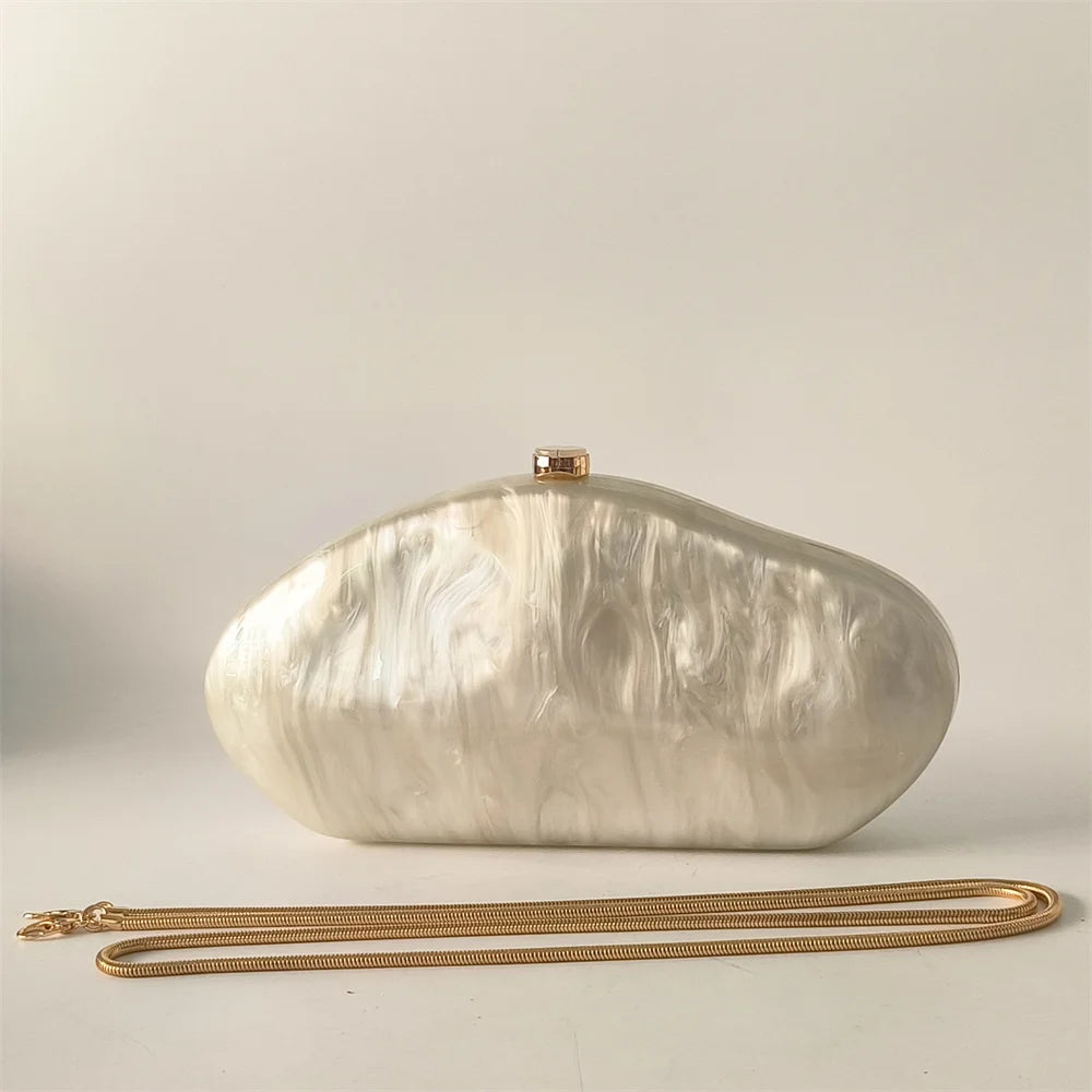 Women's Acrylic Shell Box Evening Shoulder Bag