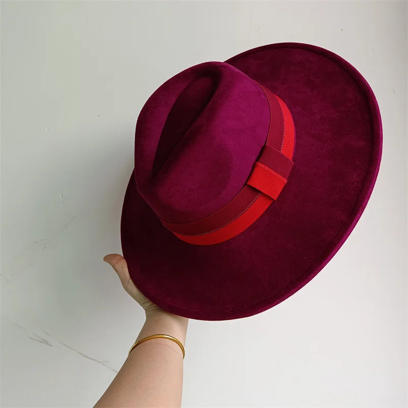 Women's Wide Brim Fedora Hat Retro Style