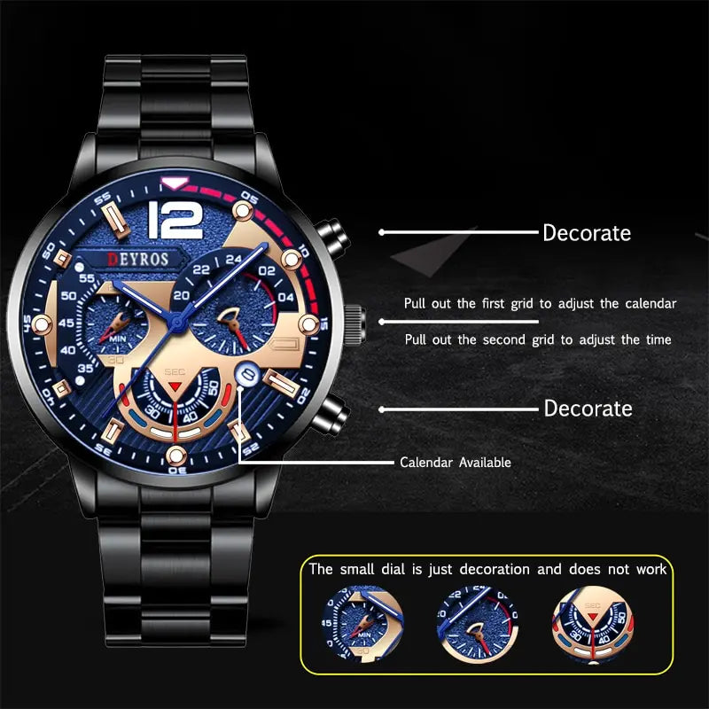 Men's Luxury Stainless Steel Quartz Watch