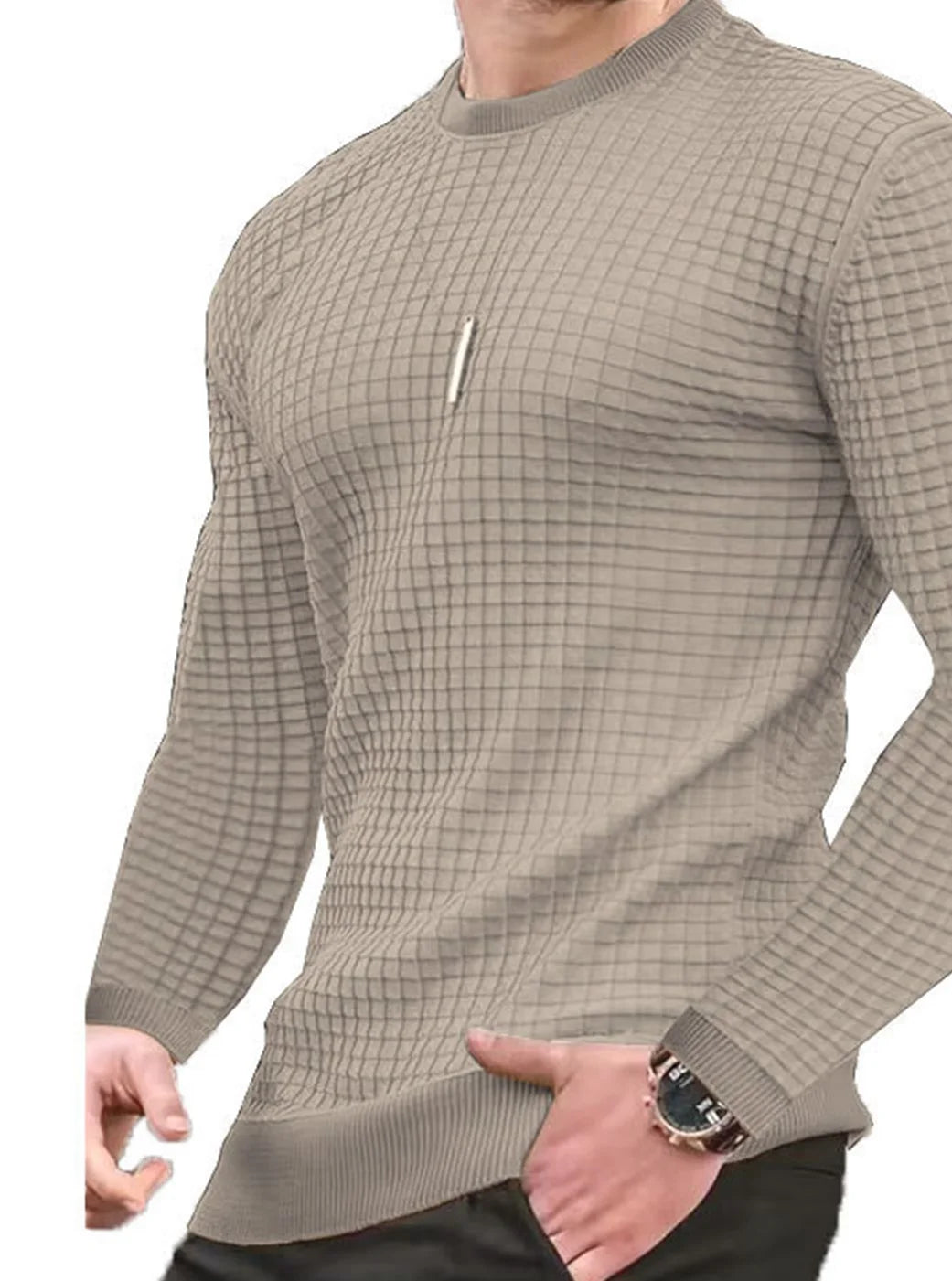 Waffle Check Hoodie Men