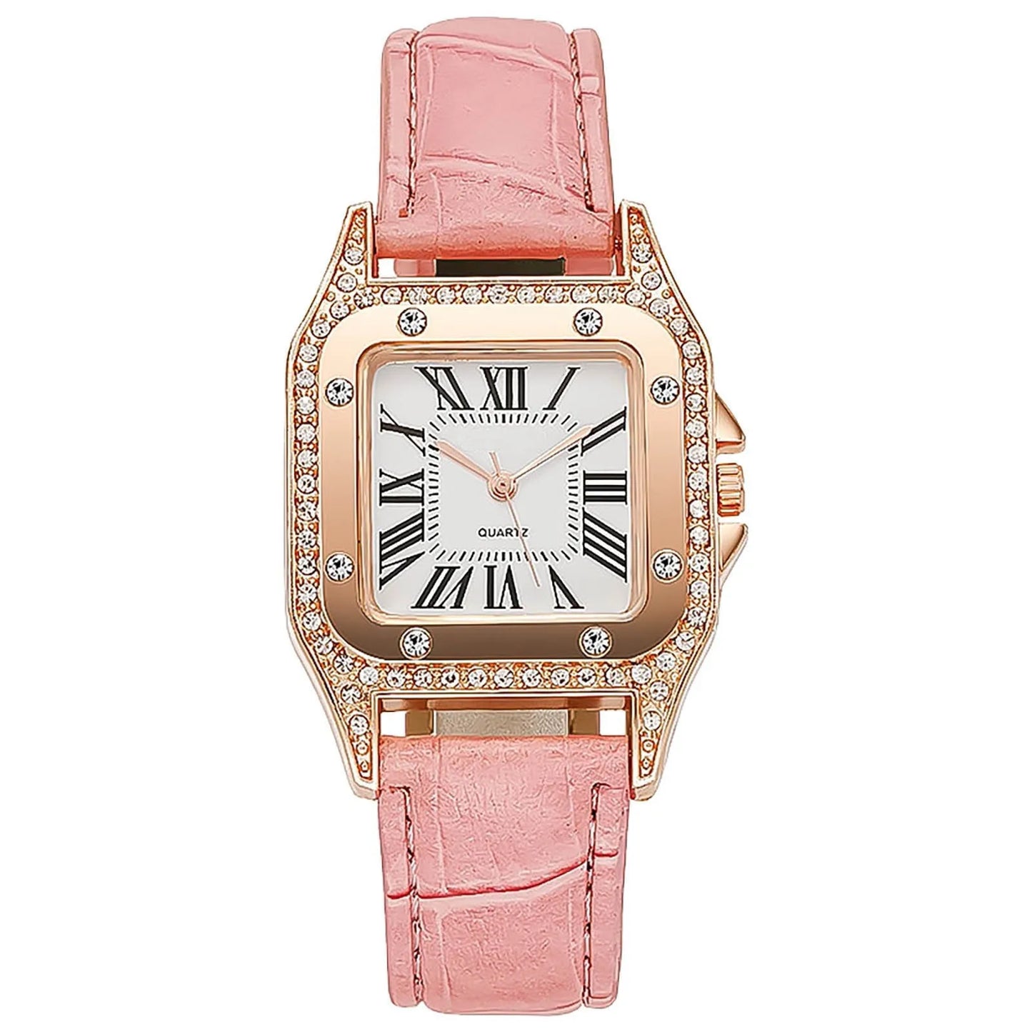 Leather Strap Bracelet Watch Set