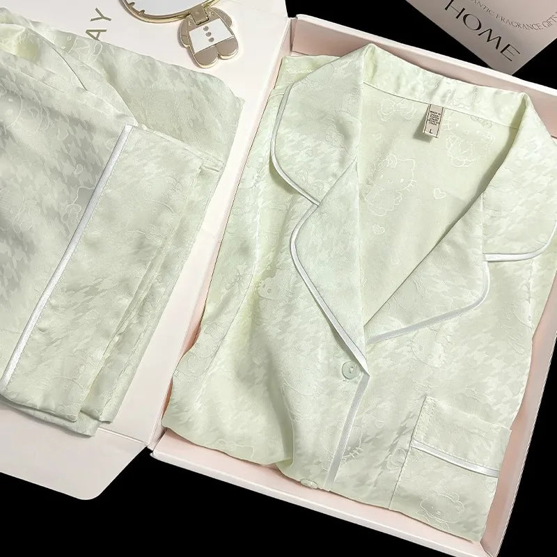Women's Ice Silk Cute Pajama Set