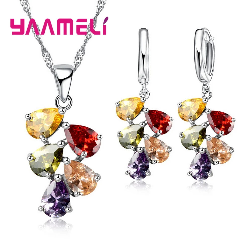 Sterling Silver Zirconia Jewelry Set